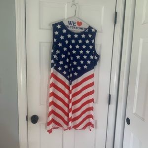 🌺5/$25🌺Red, White, and Blue American Flag Dress/Swim Coverup. NWOT